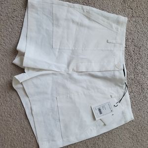 Theory White Linen Shorts Size 8